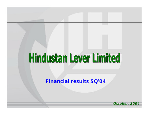 Thumbnail Hindustan Unilever
 Financial Statement 2004-9m
