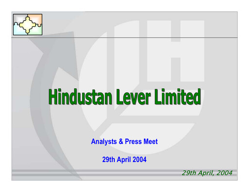 Thumbnail Hindustan Unilever
 Financial Statement 2004-q1