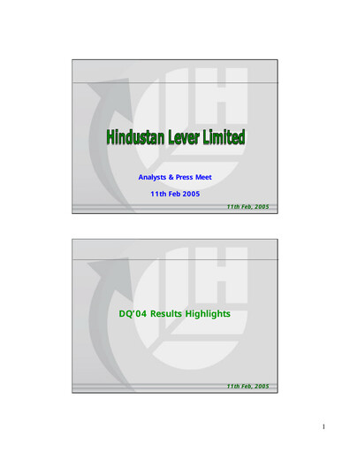 Thumbnail Hindustan Unilever
 Financial Statement 2004
