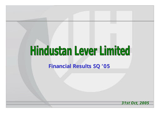 Thumbnail Hindustan Unilever
 Financial Statement 2005-9m