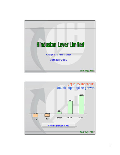 Thumbnail Hindustan Unilever
 Financial Statement 2005-h1