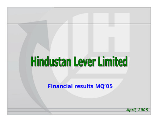Thumbnail Hindustan Unilever
 Financial Statement 2005-q1