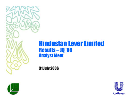 Thumbnail Hindustan Unilever
 Financial Statement 2006-h1