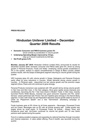 Thumbnail Hindustan Unilever
 Financial Statement 2009