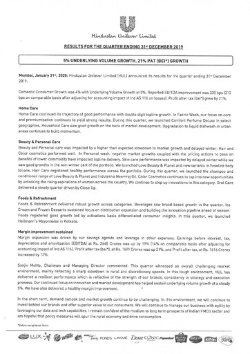 Thumbnail Hindustan Unilever
 Financial Statement 2019