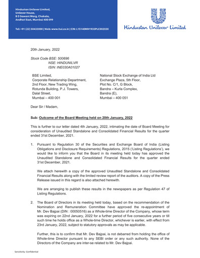 Thumbnail Hindustan Unilever
 Financial Statement 2021