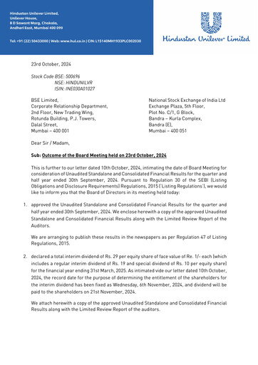 Thumbnail Hindustan Unilever
 Financial Statement 2024-9m