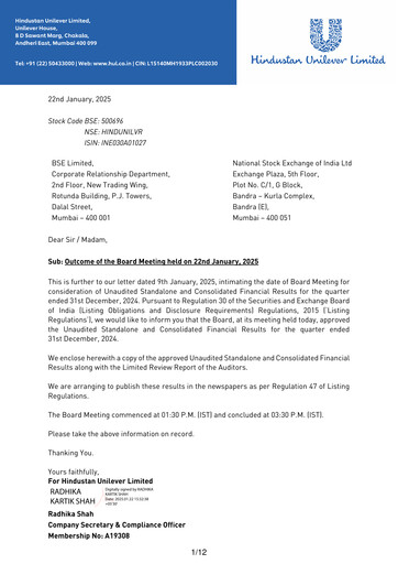 Thumbnail Hindustan Unilever
 Financial Statement 2024