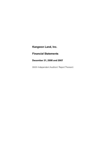 Thumbnail Kangwon Land
 Financial Statement 2007-2008
