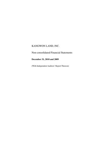Thumbnail Kangwon Land
 Financial Statement 2009-2010