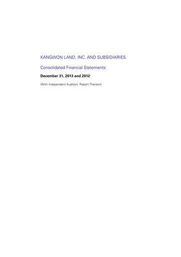 Thumbnail Kangwon Land
 Financial Statement 2012-2013