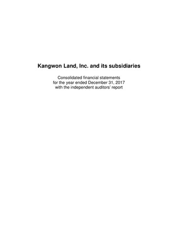 Thumbnail Kangwon Land
 Financial Statement 2017