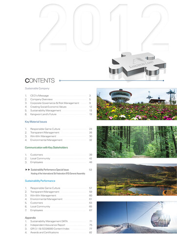 Thumbnail Kangwon Land
 Sustainability Report 2012