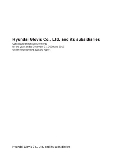 Thumbnail Hyundai Glovis
 Financial Statement 2020