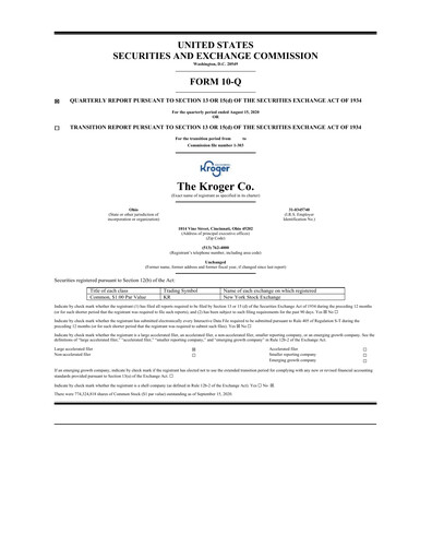 Thumbnail Kroger Quarterly Report 2020-q2