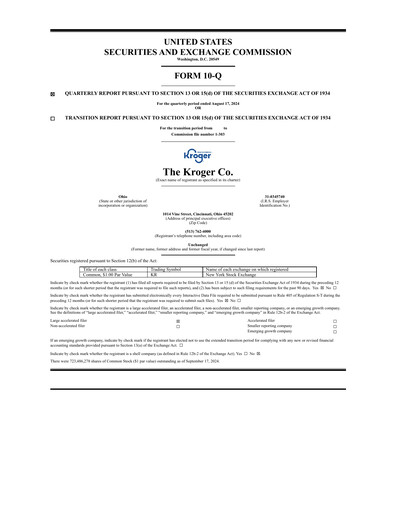 Thumbnail Kroger Quarterly Report 2024-q2