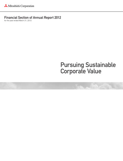 Thumbnail Mitsubishi Corporation Annual Report 2012