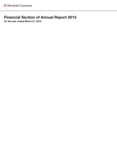 Thumbnail Mitsubishi Corporation Financial Report 2013