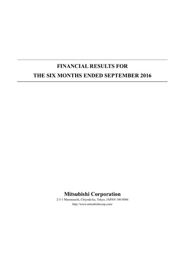Thumbnail Mitsubishi Corporation Financial Statement 2016-h1