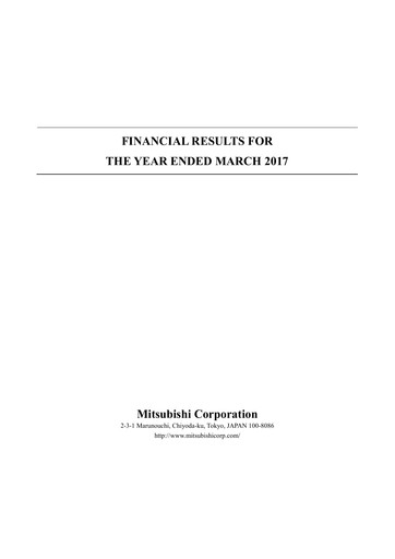 Thumbnail Mitsubishi Corporation Financial Statement 2016