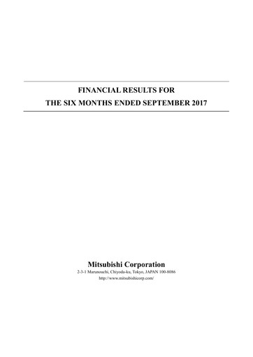 Thumbnail Mitsubishi Corporation Financial Statement 2017-h1