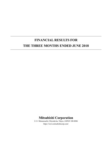 Thumbnail Mitsubishi Corporation Financial Statement 2018-q1