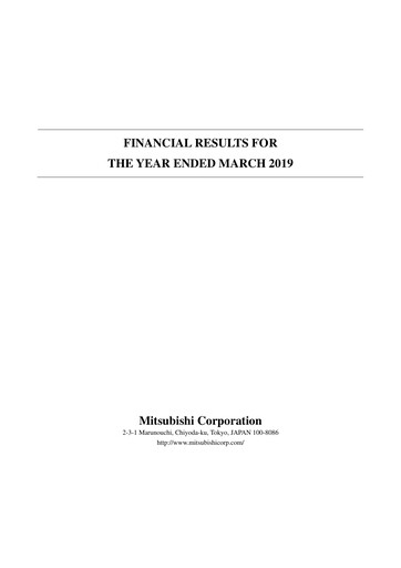 Thumbnail Mitsubishi Corporation Financial Statement 2018