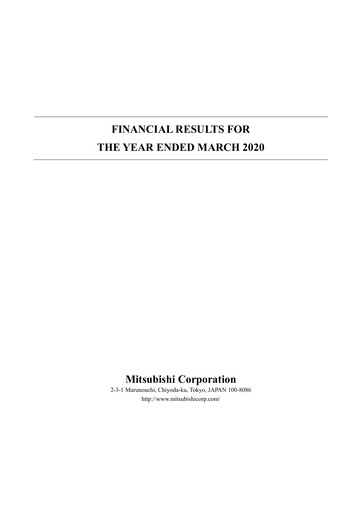 Thumbnail Mitsubishi Corporation Financial Statement 2019
