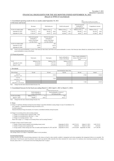 Thumbnail Mitsubishi Corporation Financial Statement 2021-h1
