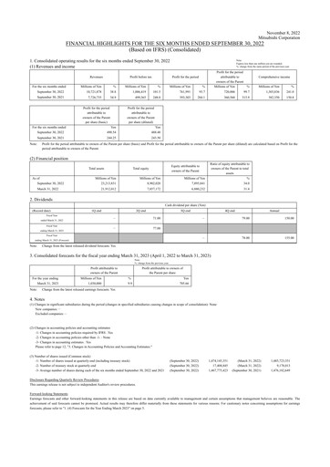Thumbnail Mitsubishi Corporation Financial Statement 2022-h1