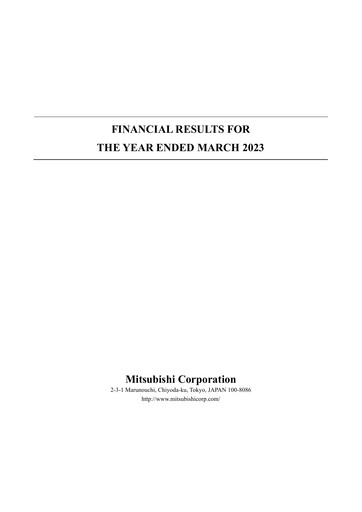 Thumbnail Mitsubishi Corporation Financial Statement 2022
