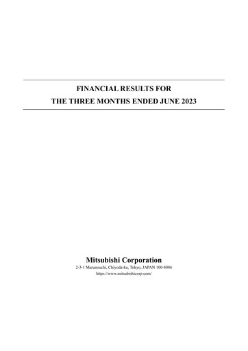 Thumbnail Mitsubishi Corporation Financial Statement 2023-q1