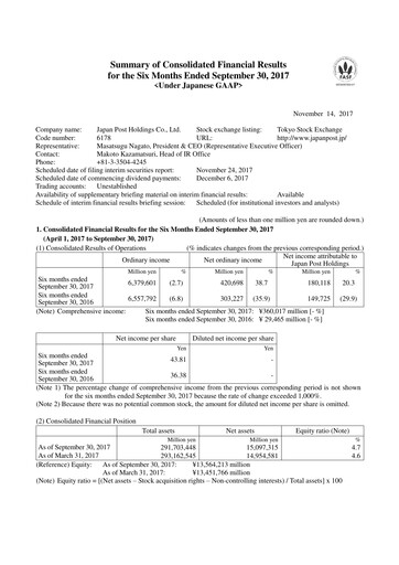 Thumbnail Japan Post Holdings
 Financial Statement 2017-h1