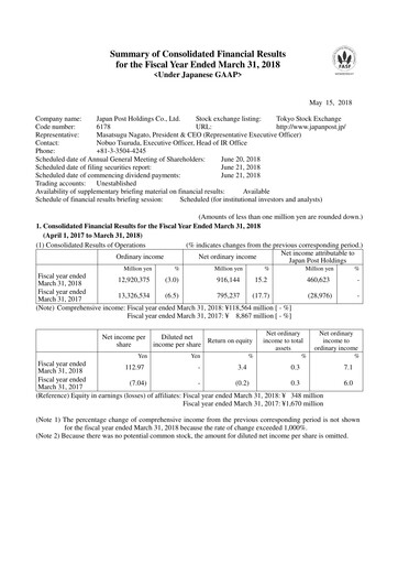 Thumbnail Japan Post Holdings
 Financial Statement 2017