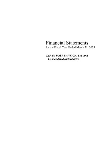Thumbnail Japan Post Bank
 Financial Statement 2025