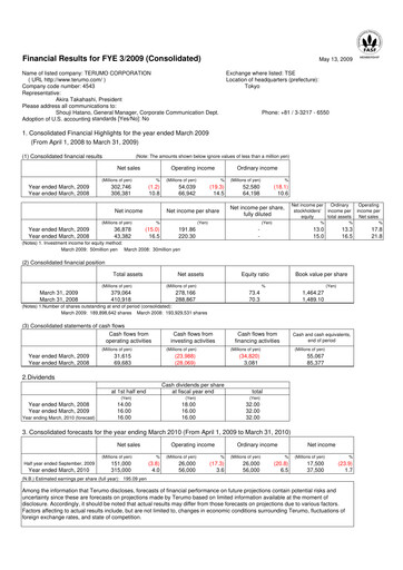 Vorschaubild Terumo Finanzmitteilung fy2009