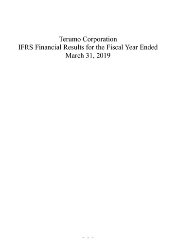 Vorschaubild Terumo Finanzmitteilung fy2019