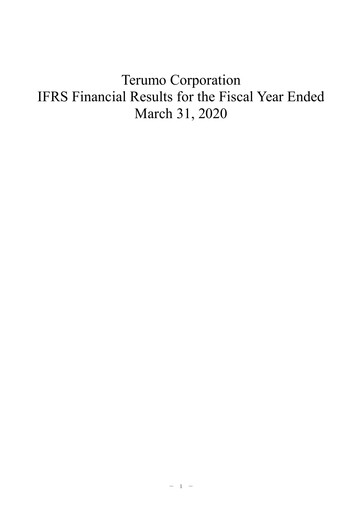 Vorschaubild Terumo Finanzmitteilung fy2020