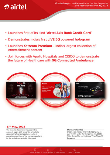 Thumbnail Bharti Airtel
 Quarterly Report 2021-q4