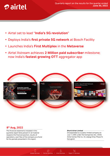 Thumbnail Bharti Airtel
 Quarterly Report 2022-q1