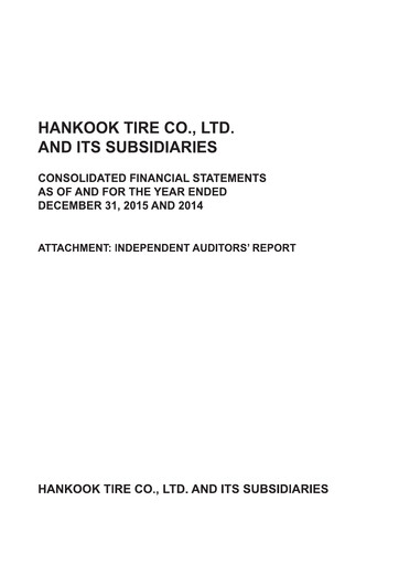 Miniature Hankook Tire Bilan financier 2014-2015