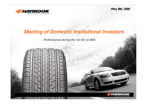 Vorschaubild Hankook Tire Quartalsbericht 2005-q1