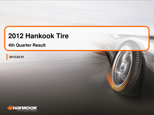 Thumbnail Hankook Tire Quarterly Report 2012-q4