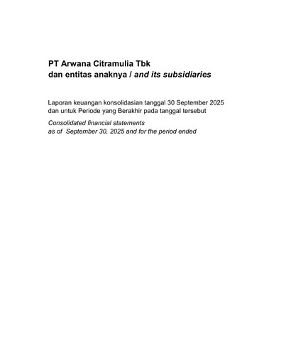 Thumbnail Arwana Citramulia Tbk Quarterly Report 2025-q3