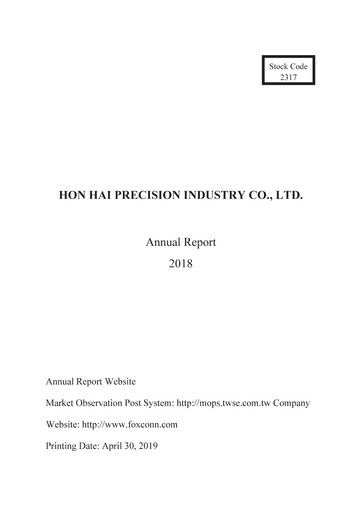 Vorschaubild Foxconn (Hon Hai Precision Industry) Jahresbericht 2018