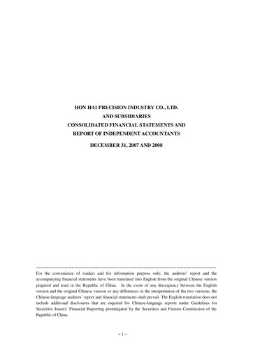 Thumbnail Foxconn (Hon Hai Precision Industry) Financial Statement 2008