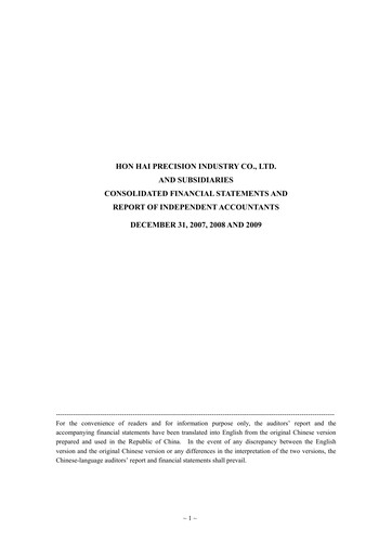 Thumbnail Foxconn (Hon Hai Precision Industry) Financial Statement 2009