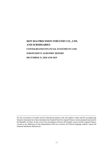 Thumbnail Foxconn (Hon Hai Precision Industry) Financial Statement 2020