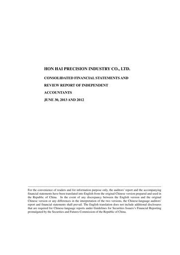 Thumbnail Foxconn (Hon Hai Precision Industry) Half-year Report 2013-h1