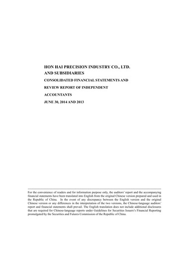 Thumbnail Foxconn (Hon Hai Precision Industry) Half-year Report 2014-h1